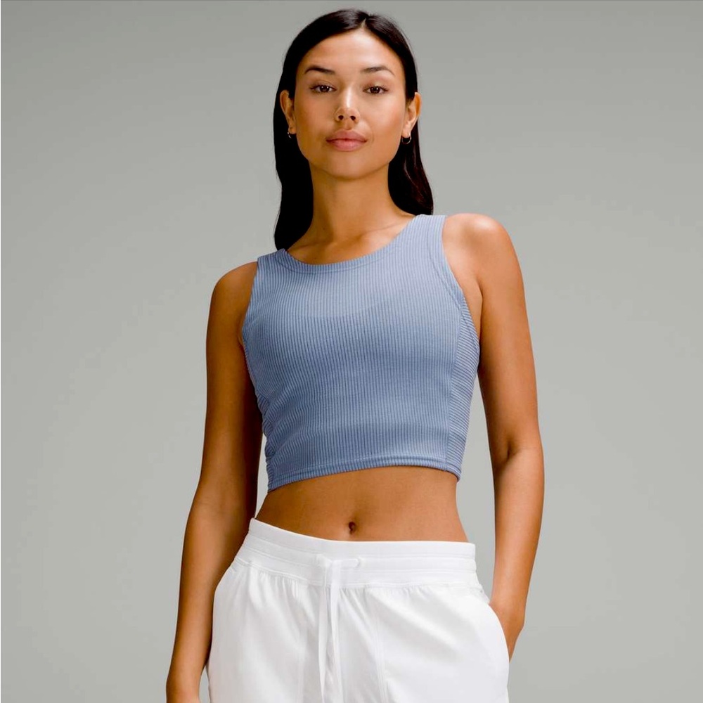 Lululemon Blue Ribbed Women's Crop Top